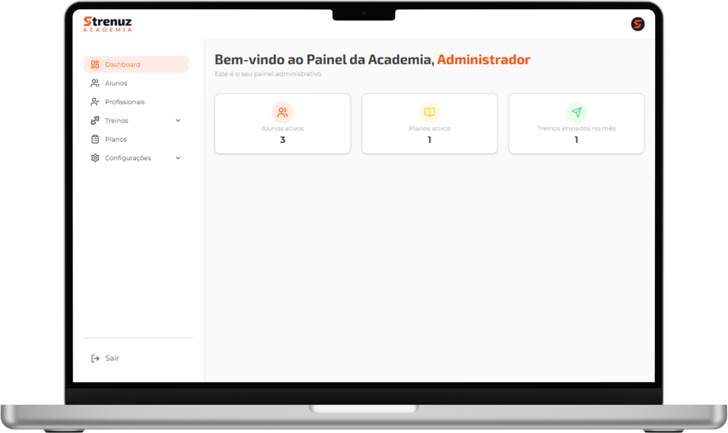 Painel Web da Academia